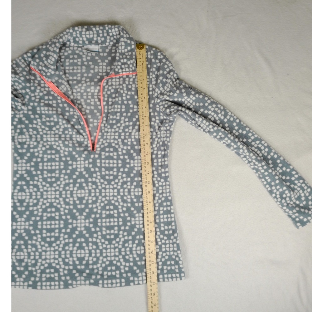 Columbia Sportswear Women's Fleece Quarter Zip Pullover Gray White Pattern Sz S - Picture 7 of 8